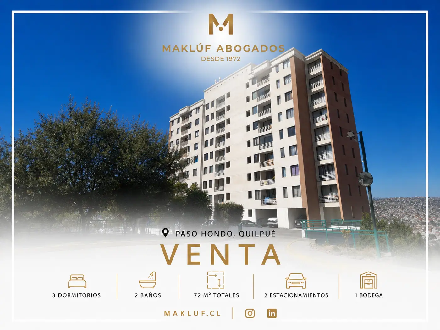 Departamento 3 dormitorios en venta, Paso Hondo, Quilpué — Quilpué, Región de Valparaíso
