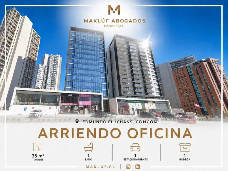 Oficina 35 m2 en arriendo, Edmundo Eluchans, Concón — Concón, Valparaíso